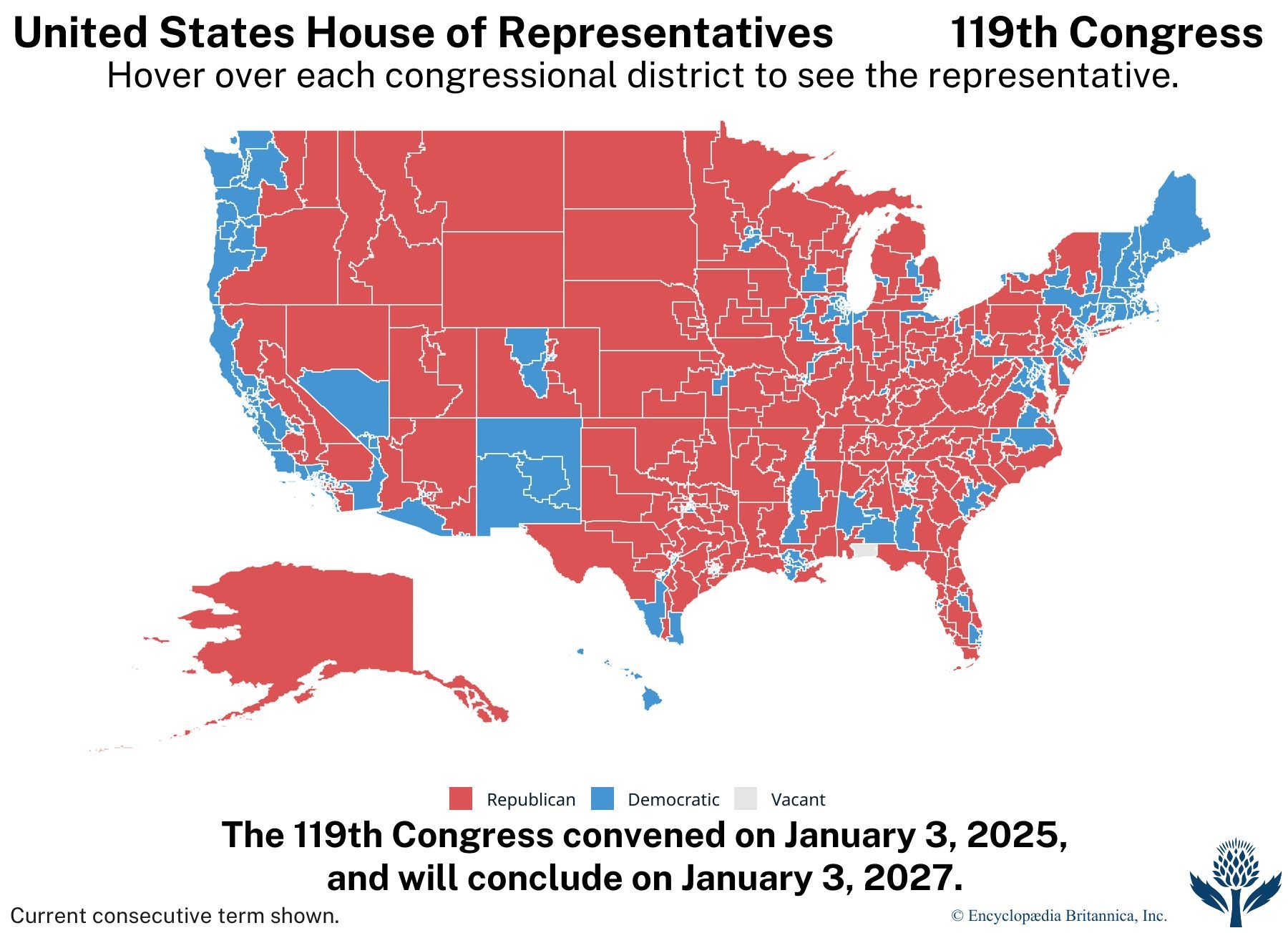 Interactive map of the members of the U.S. House of Representatives