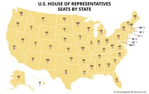 U.S. House of Representatives seats by state