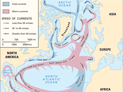 major currents, North Atlantic Ocean