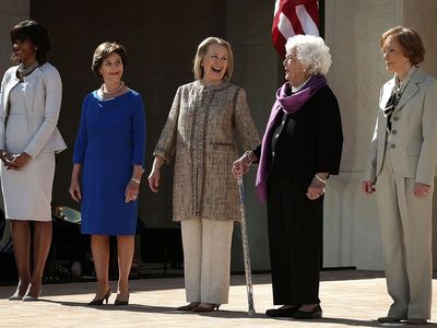 First ladies at the George W. Bush Presidential Center