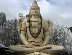 A picture of the Hindu god Shiva, wearing matted locks