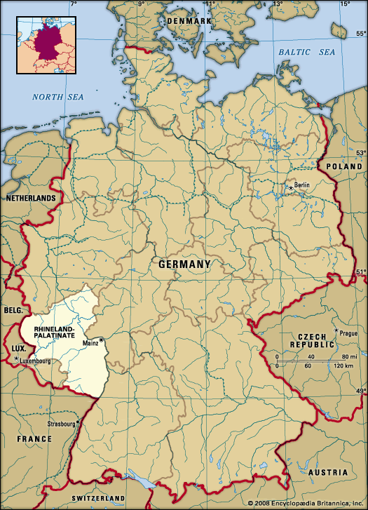 Rhineland Palatinate, Germany locator map