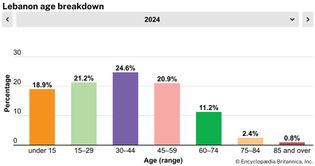 Lebanon: Age breakdown