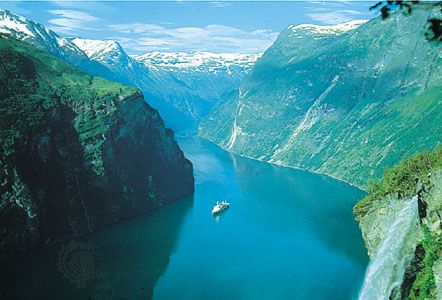 One of the fjords that extend inland from the North Sea along the mountainous coast of western Norway.