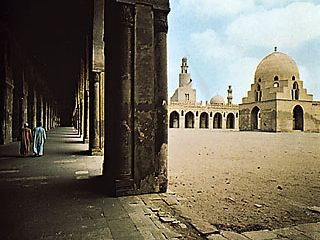 Arcade and courtyard of the Mosque of Aḥmad ibn Ṭūlūn, Cairo, completed 879, Ṭūlūnid period