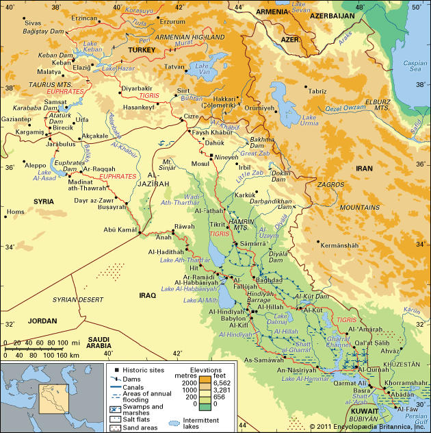 Tigris and Euphrates river basin