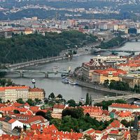 Aerial view of Prague City, Czech Republic