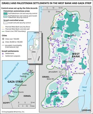 Israeli and Palestinian settlements in the West Bank and Gaza Strip (1995)