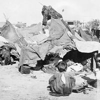 Refugee camp in Caucasus, 1920. (Armenian massacres, Armenian genocide)