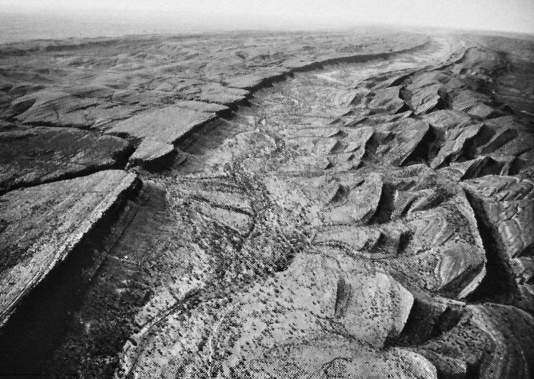 Figure 1: Planation surface cut across dipping Paleozoic sandstone in the James Range, central Australia.