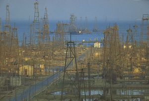 oil derricks near Baku