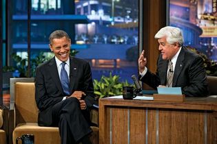 Barack Obama and Jay Leno on The Tonight Show