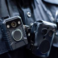 Close-up of police body camera