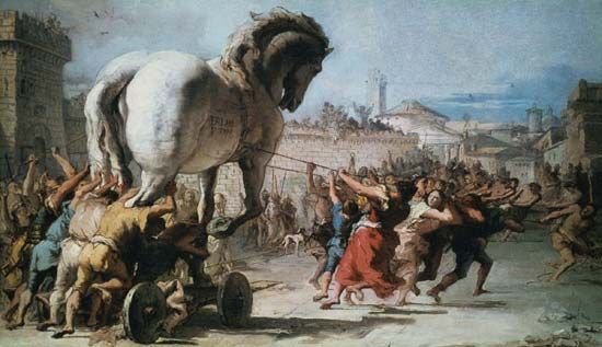 Tiepolo, Giovanni Domenico: The Procession of the Trojan Horse into Troy