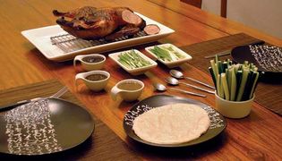 Peking duck; hoisin sauce