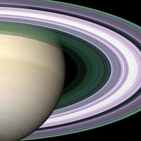 Specially designed Cassini orbits place Earth and Cassini on opposite sides of Saturn's rings, a geometry known as occultation. Cassini conducted the first radio occultation observation of Saturn's rings on May 3, 2005. (solar system, planets)