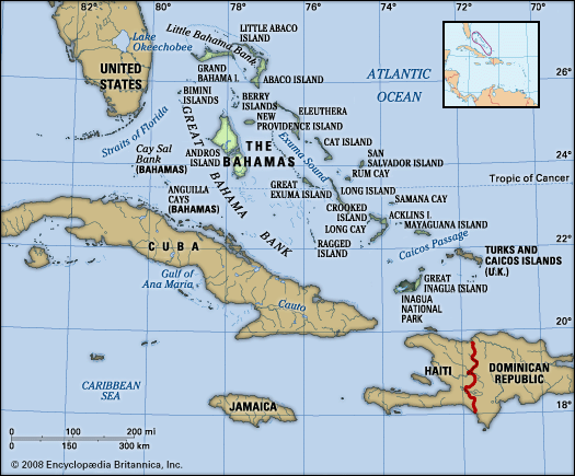 Physical features of The Bahamas