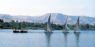 Luxor, Egypt: feluccas on Nile River