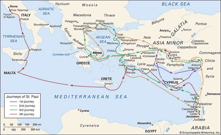 Missionary travels of St. Paul in the eastern Mediterranean