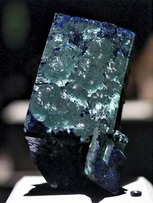 azurite with malachite crystals