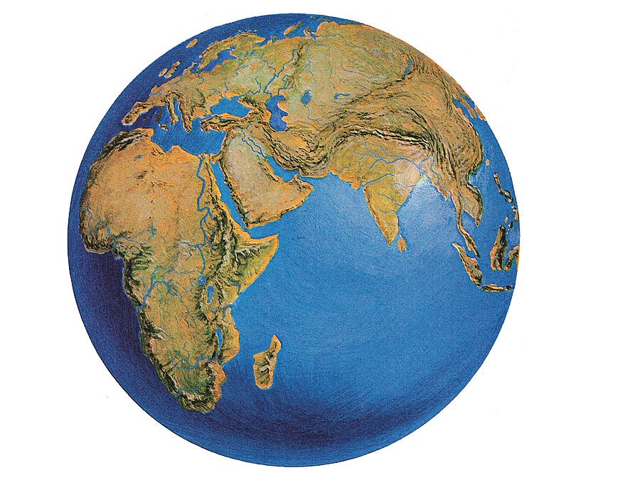 7:023 Geography: Think of Something Big, globe showing Africa, Europe, and Eurasia