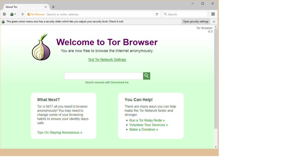 welcome to tor browser