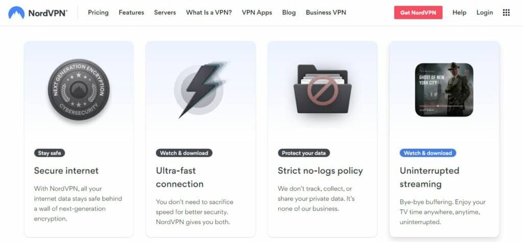 NordVPN features.