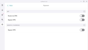 Surfshark's bypasser feature for Windows.