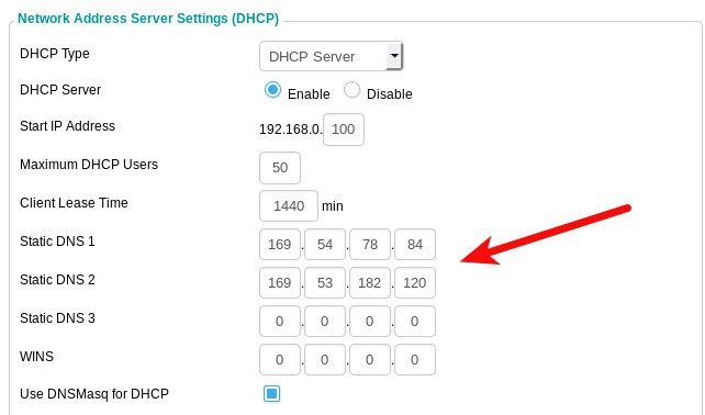 dd-wrt static dns settings