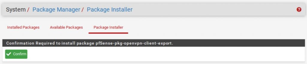 pfSense - Package Manager - Confirm