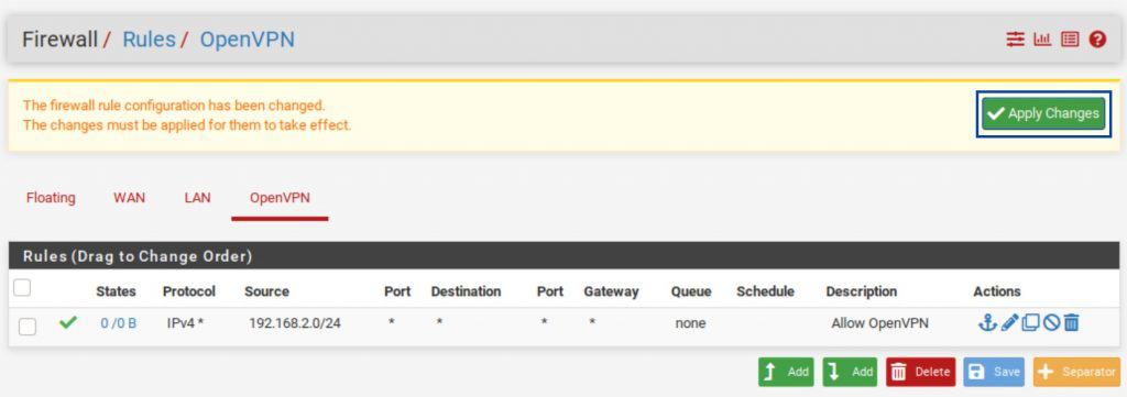 pfSense - Firewall - Apply