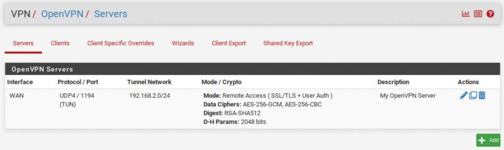 pfSense - Server Created