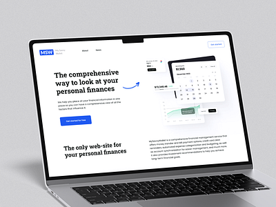 Personal Finance Management Landing Page | MSW bank banking finance fintech graph landing page money payment personal management product design saas site statistic ui design user dashboard ux ui wallet website