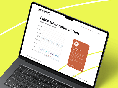 Service Booking Form Landing Page | The Hump airports baggage transfer booking check in flight forms landing page leave request logistic logo luggage storage service pick up start up transportation service travel service traveling ui design ux ui web design website