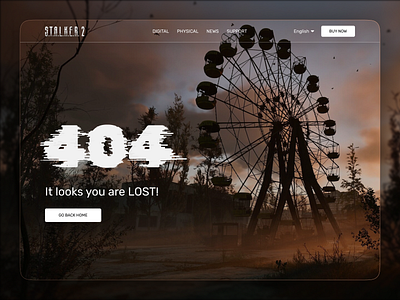 404 Website Page Error | S.T.A.L.K.E.R. 2 404 404 page design error page games landing page page not found stalker typography ui ui design ui elements uidesign ux videogame web web design website