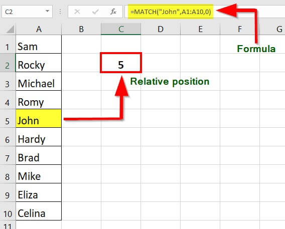 MATCH in Excel