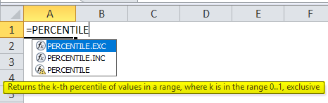 PERCENTILE Formula