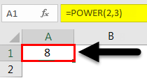 Exponents in Excel Example 1-3