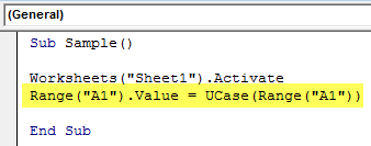 VBA UCASE Example 1-6