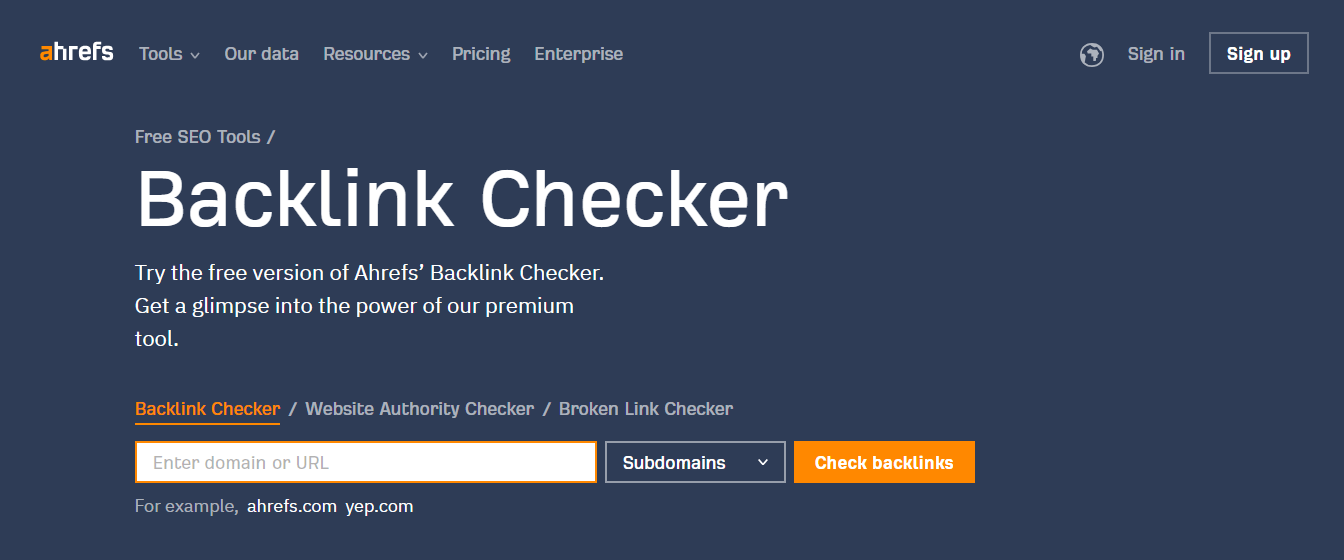 Ahrefs’ Backlink Checker