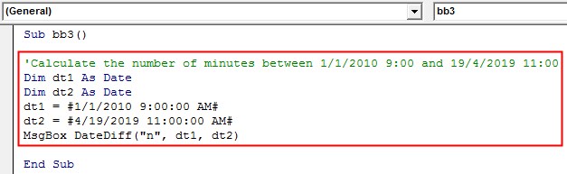 VBA DateDiff Example 2-8