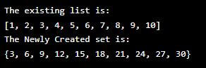 Set Comprehensions