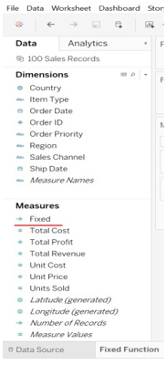 Tableau Fixed Function 6