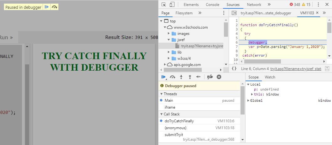 JavaScript Debugger 1-9