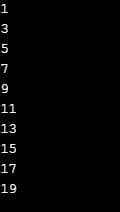 code to print odd numbers