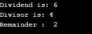 dividend and divisor to find the remains of two