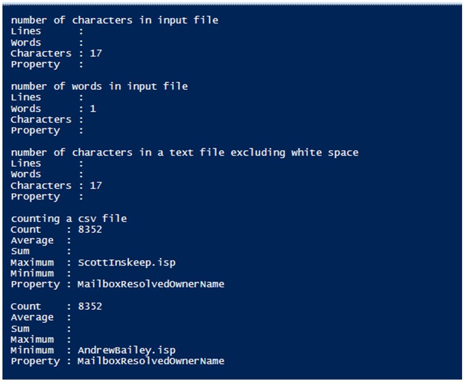 number of characters in input file