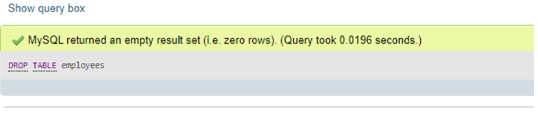 MySQL DROP TABLE-1.2