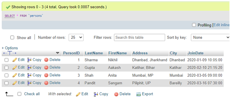 MySQL DROP TABLE-2.1