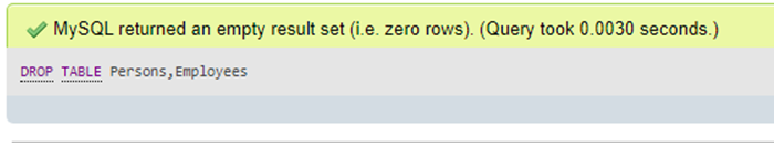 MySQL DROP TABLE-2.2